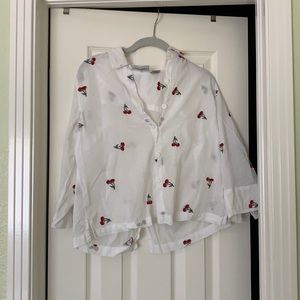100% cotton white button up